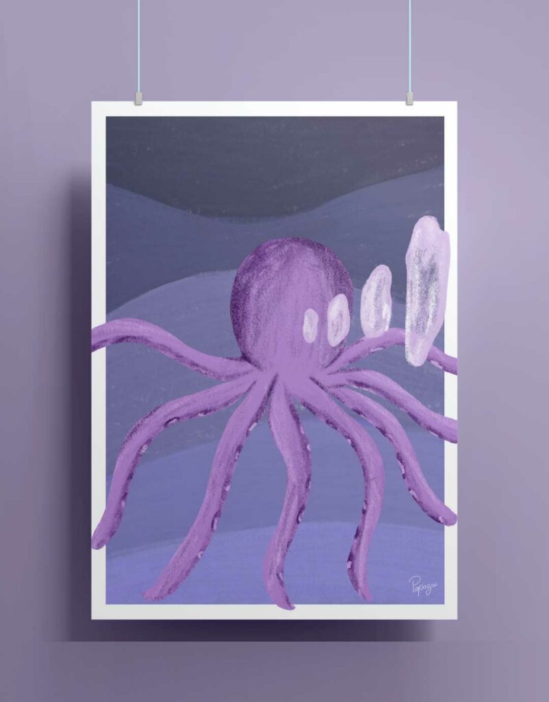 Illustration Décoration Poulpe Coloré