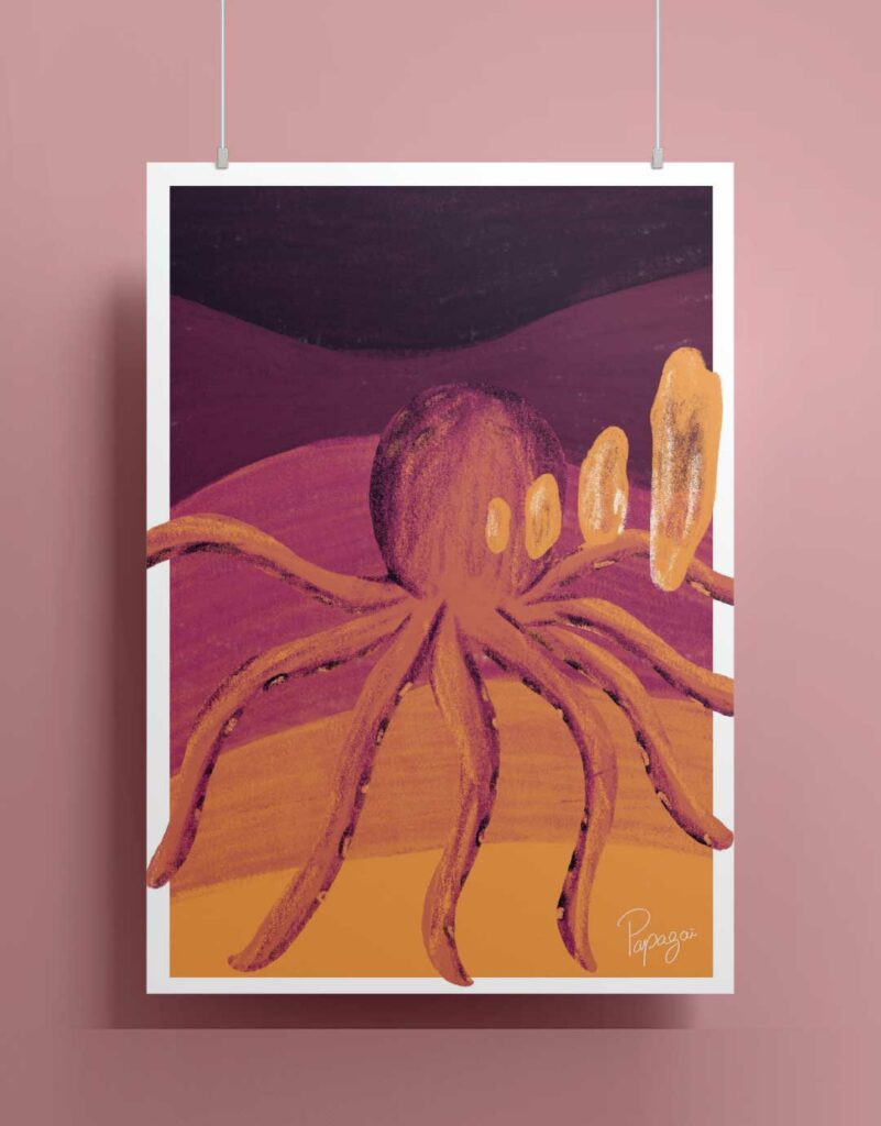 Illustration Décoration Poulpe Coloré