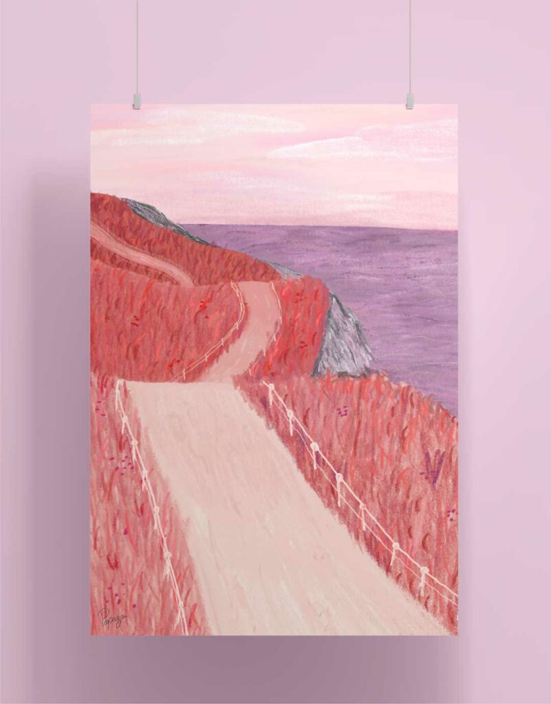 Illustration Falaise Chemin Bord de mer