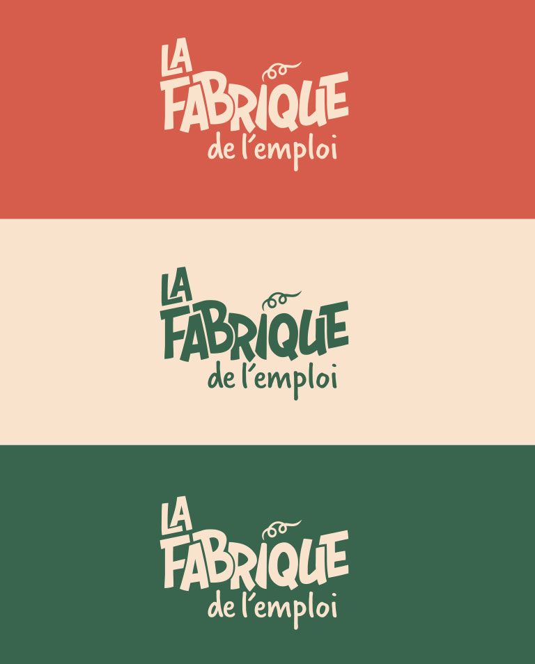 La Fabrique de l'Emploi EBE Identité visuelle Nouveau Logo Carte de visite Collaboration Atelier Collectif