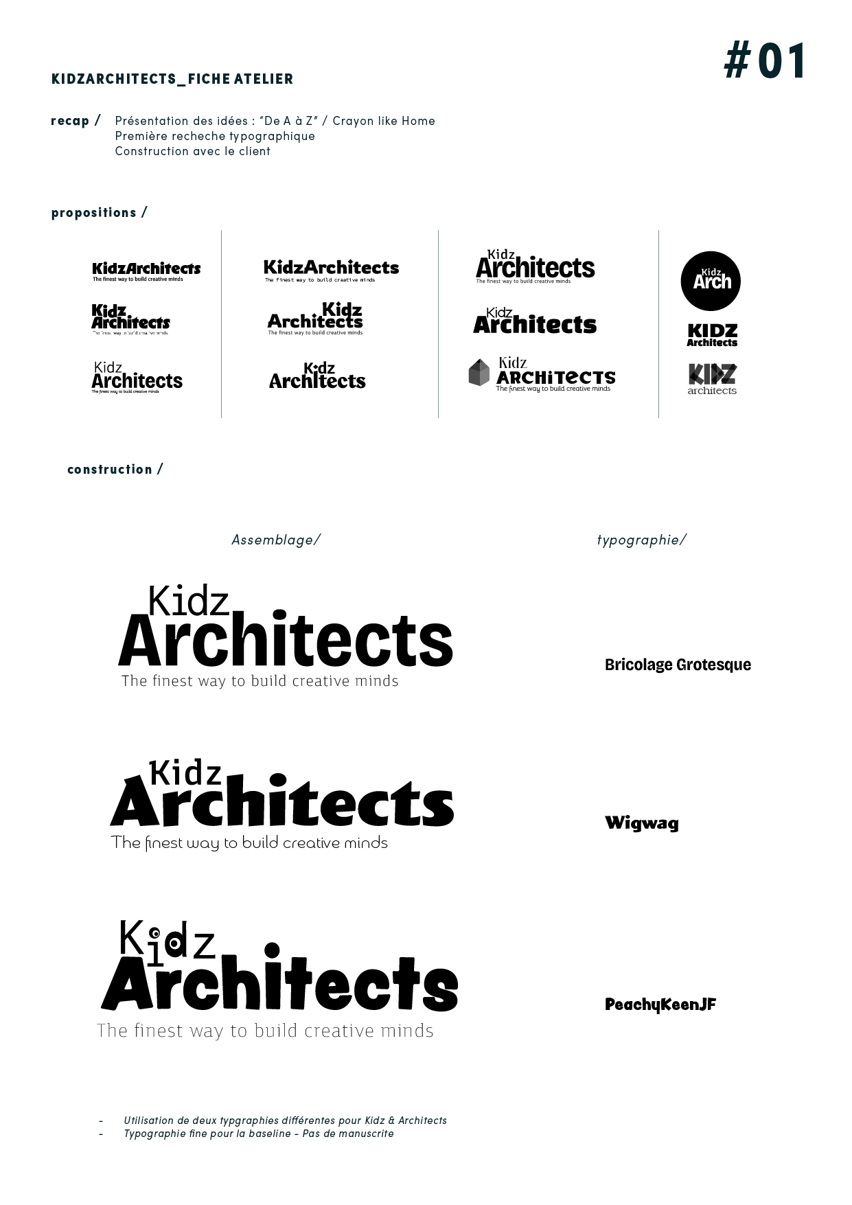 Nouveau logo Architecture enfant Coloré Crayon New York Soutien scolaire Identité visuelle Fiche atelier Construction logo Agile