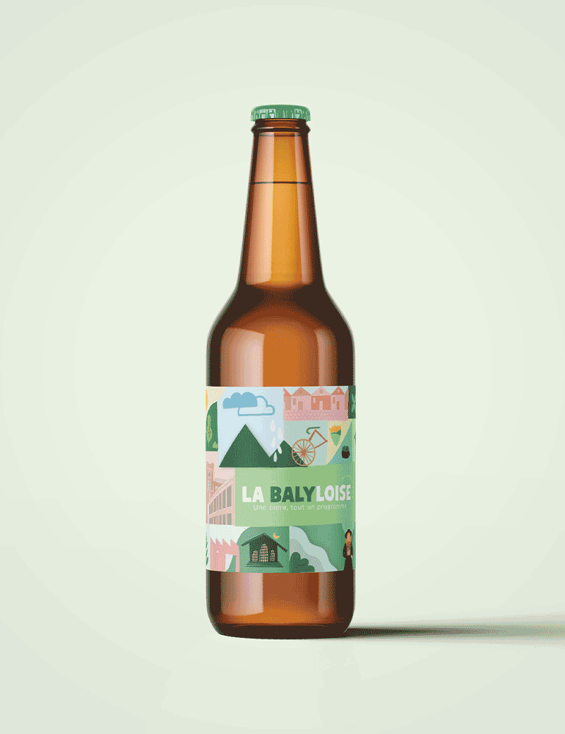 Etiquette bière Projet politique Ville de Lille Symbole Lille Coloré et dynamique Limonade étiquette