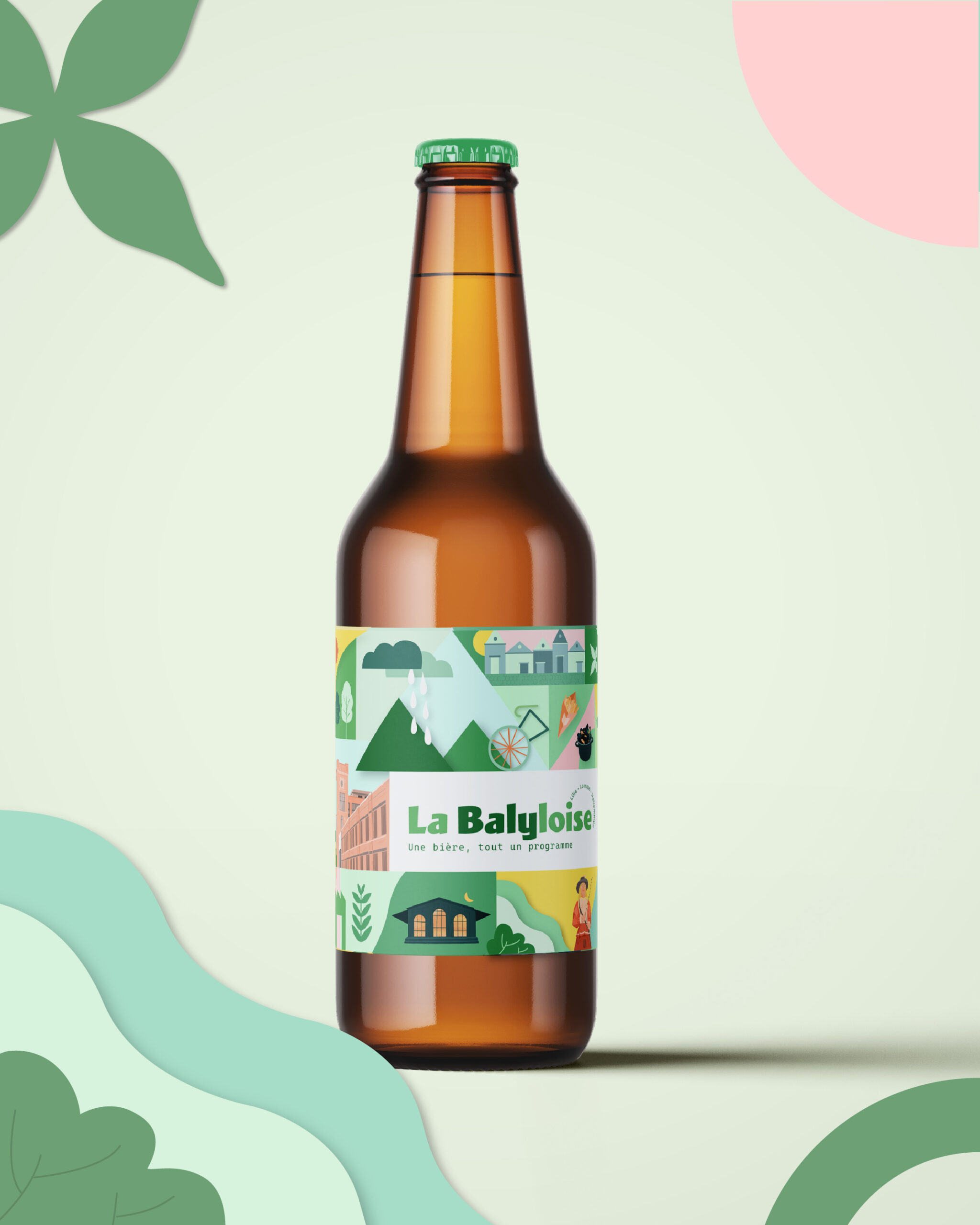 Etiquette bière Projet politique Ville de Lille Symbole Lille Coloré et dynamique Limonade étiquette