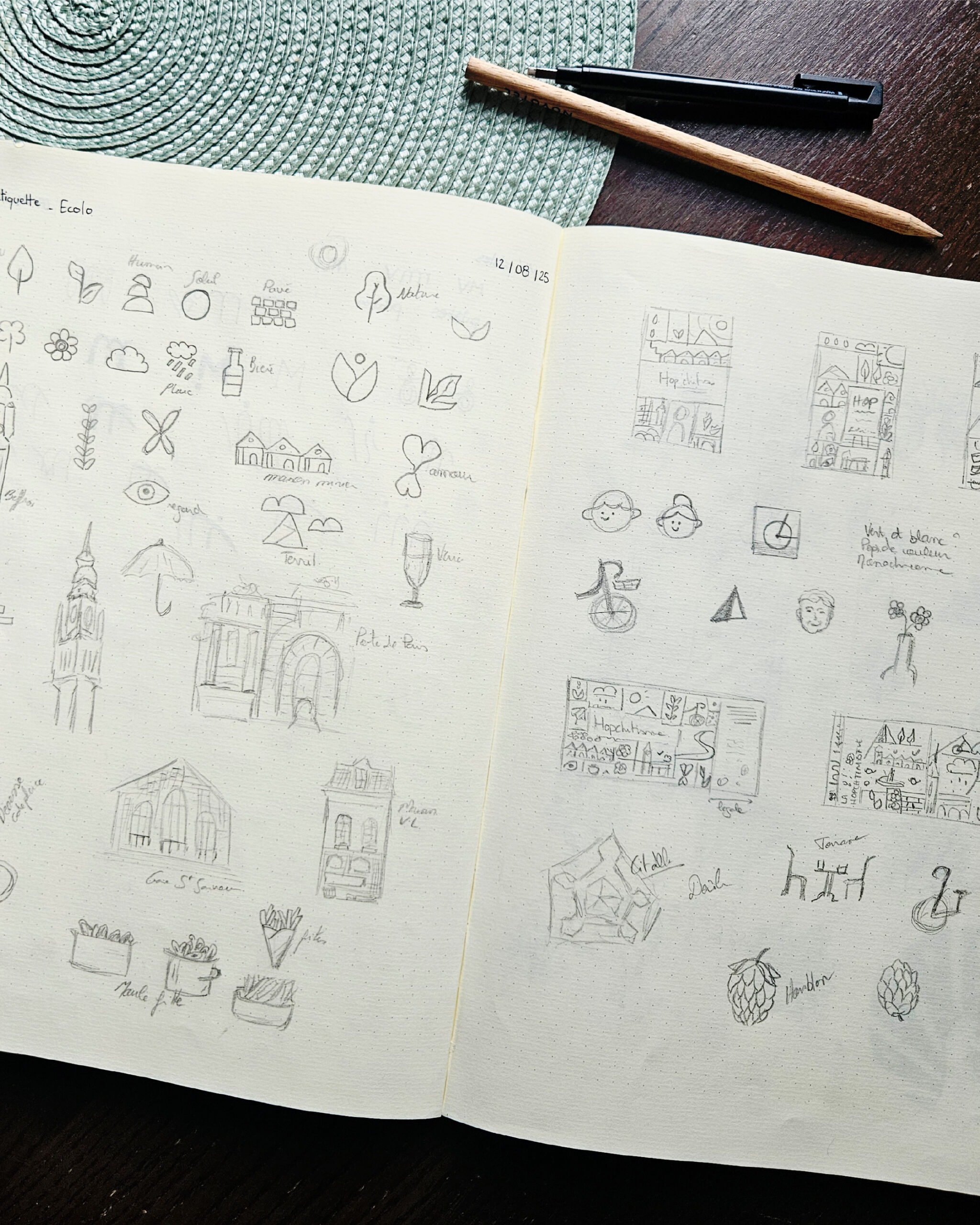 Etiquette bière Projet politique Ville de Lille Symbole Lille Coloré et dynamique Limonade étiquette Carnet dessin