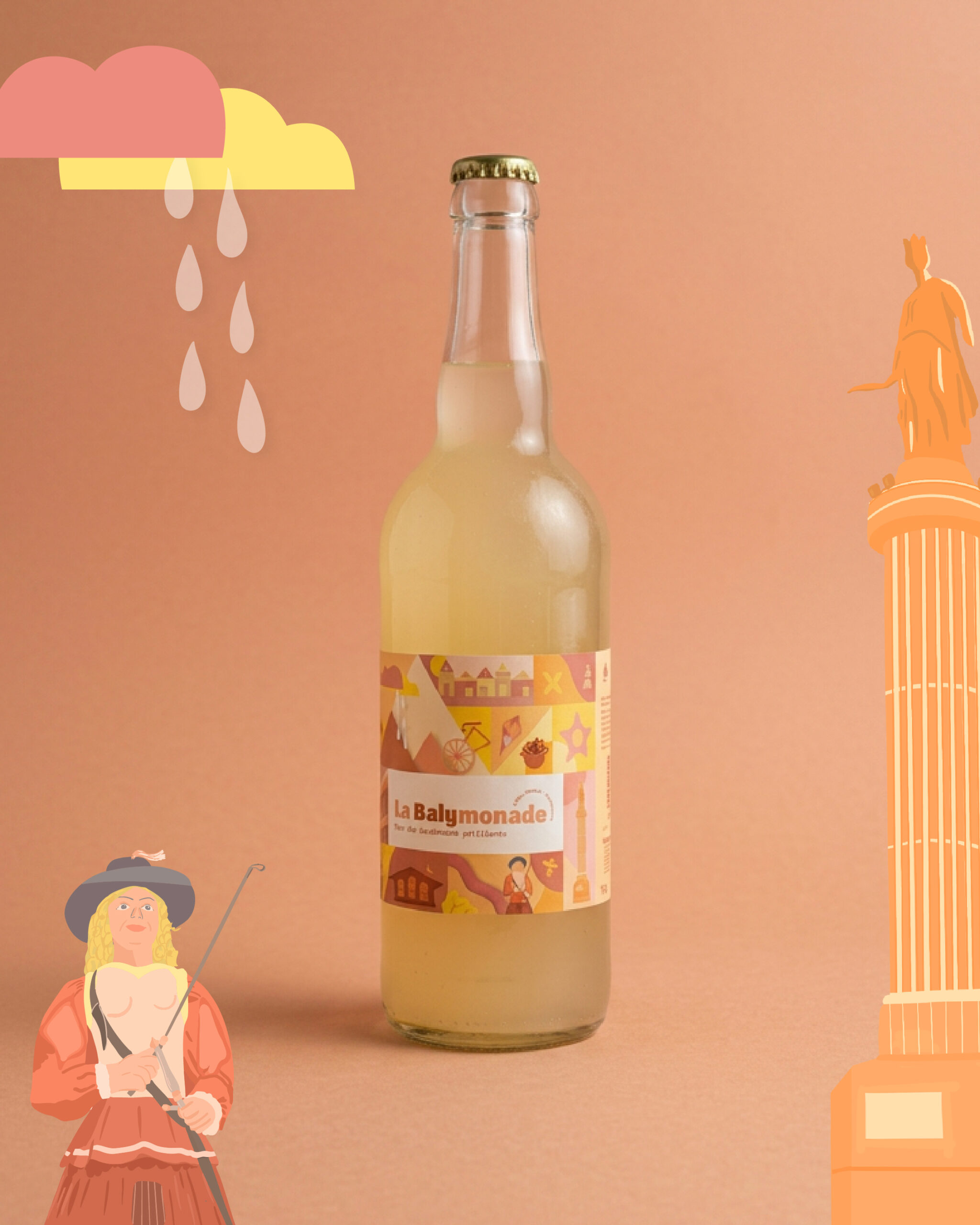 Etiquette bière Projet politique Ville de Lille Symbole Lille Coloré et dynamique Limonade étiquette