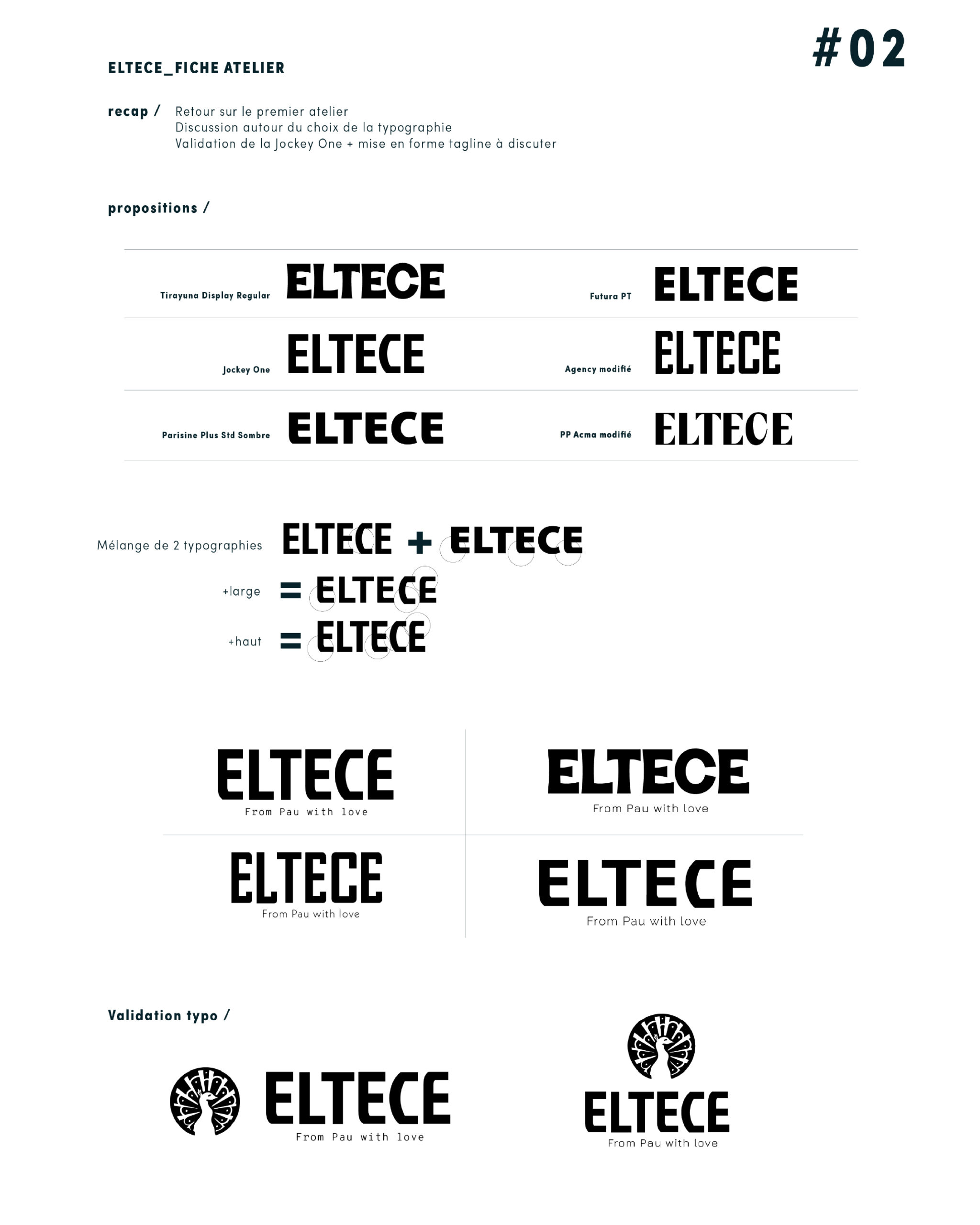 Eltece Marque de vêtements Pau Logo Paon Identité visuelle Logo Noir&Blanc Culture urbaine et streetwear Habits mixes Evolution Recherche