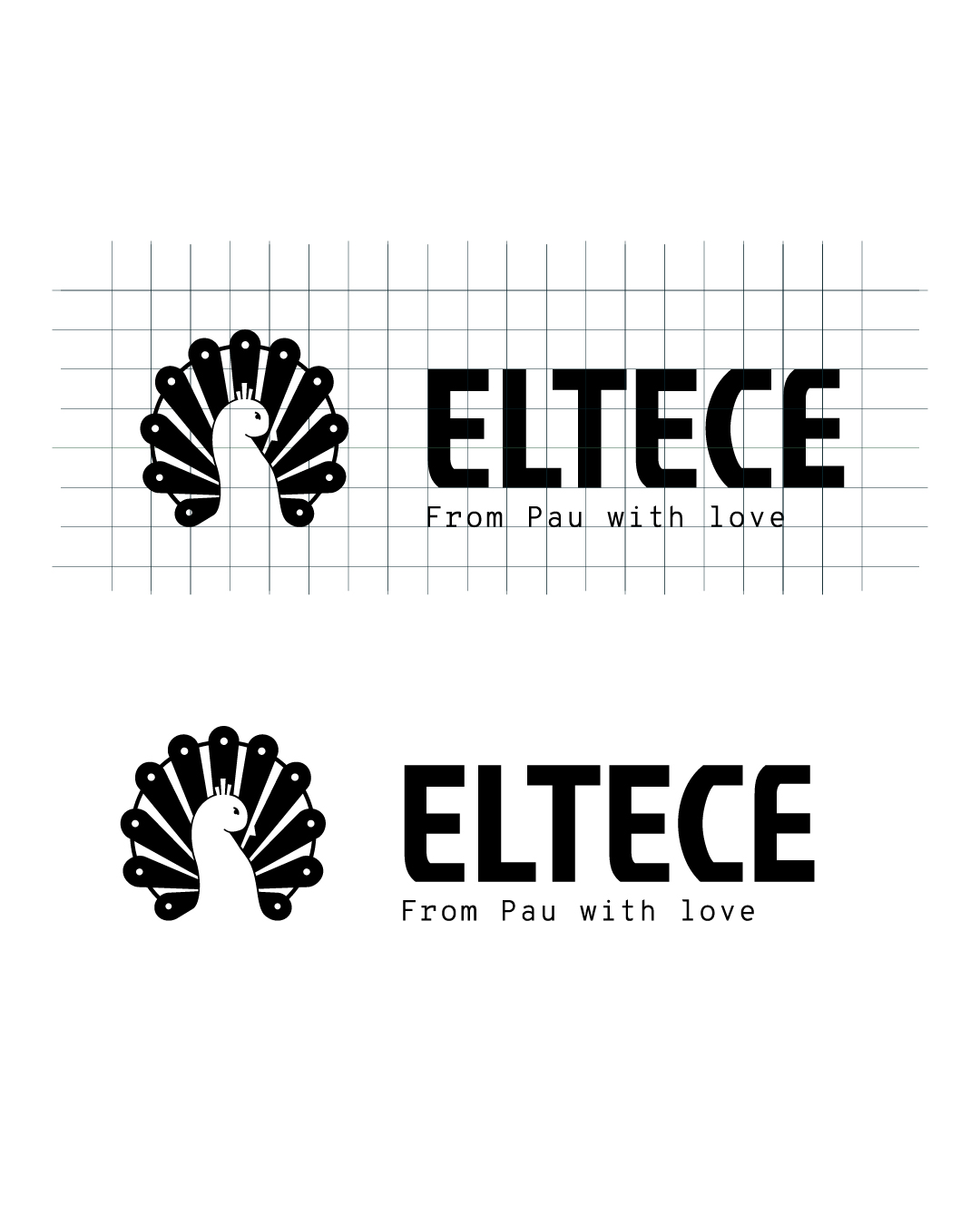 Eltece Marque de vêtements Pau Logo Paon Identité visuelle Logo Noir&Blanc Culture urbaine et streetwear Habits mixes