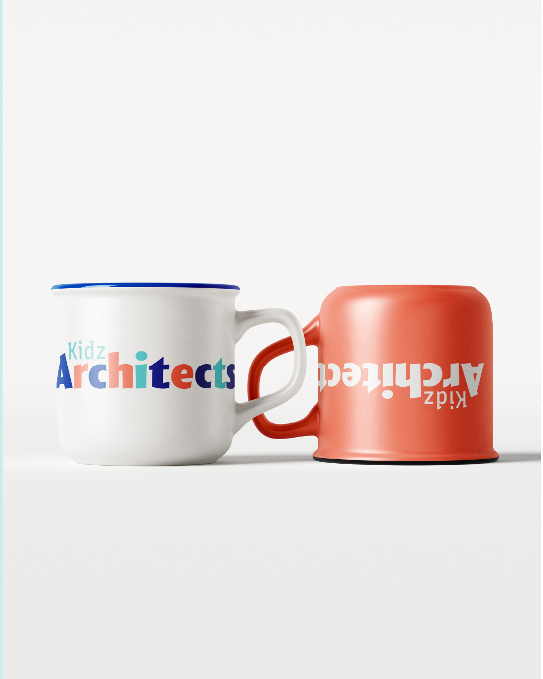 Nouveau logo Architecture enfant Coloré Crayon New York Soutien scolaire Identité visuelle Maquette Mug Goodies