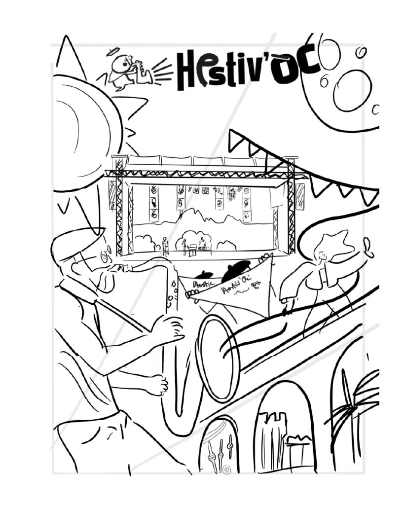 Affiche Festival Hestiv'Oc Pau Illustration Graphiste Artiste Recherche