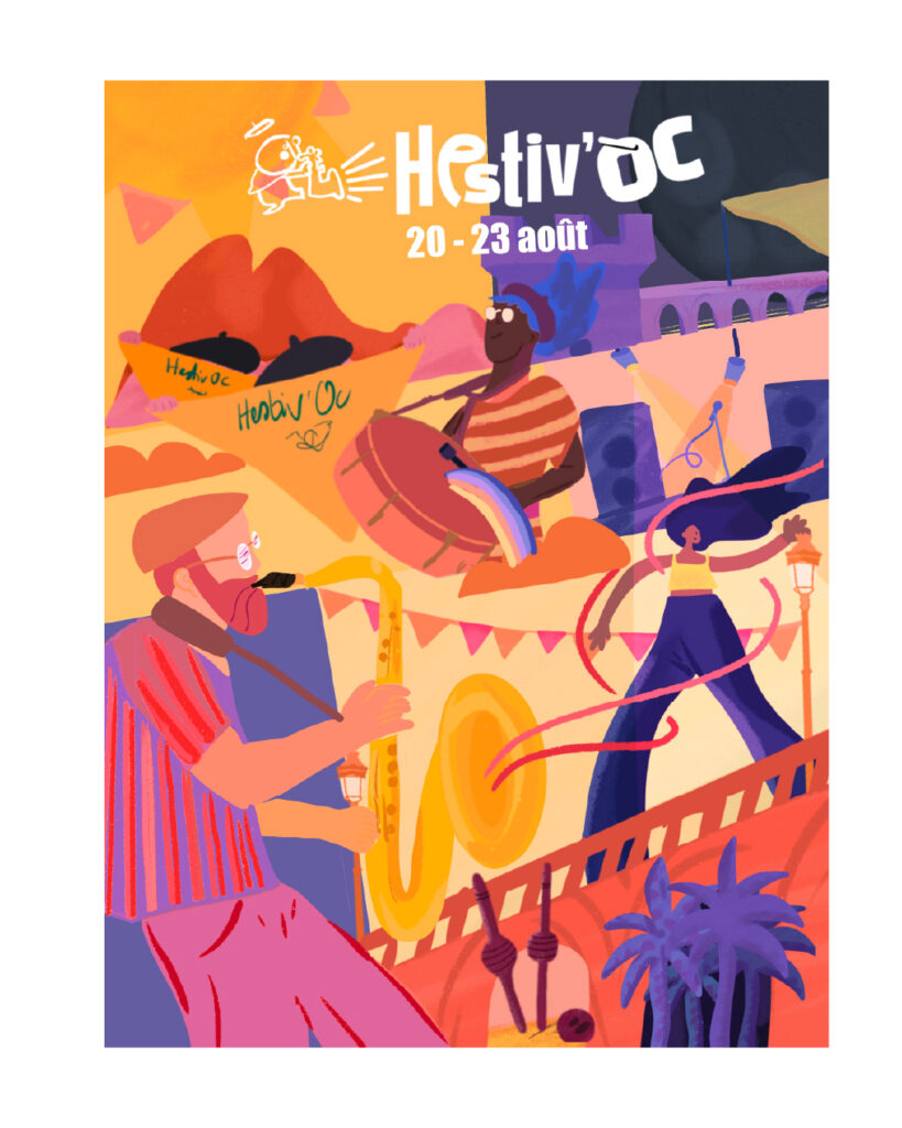 Affiche Festival Hestiv'Oc Pau Illustration Graphiste Artiste Recherche