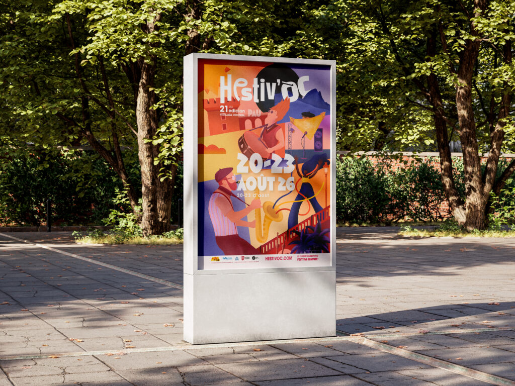Affiche Festival Hestiv'Oc Pau Illustration Graphiste Artiste