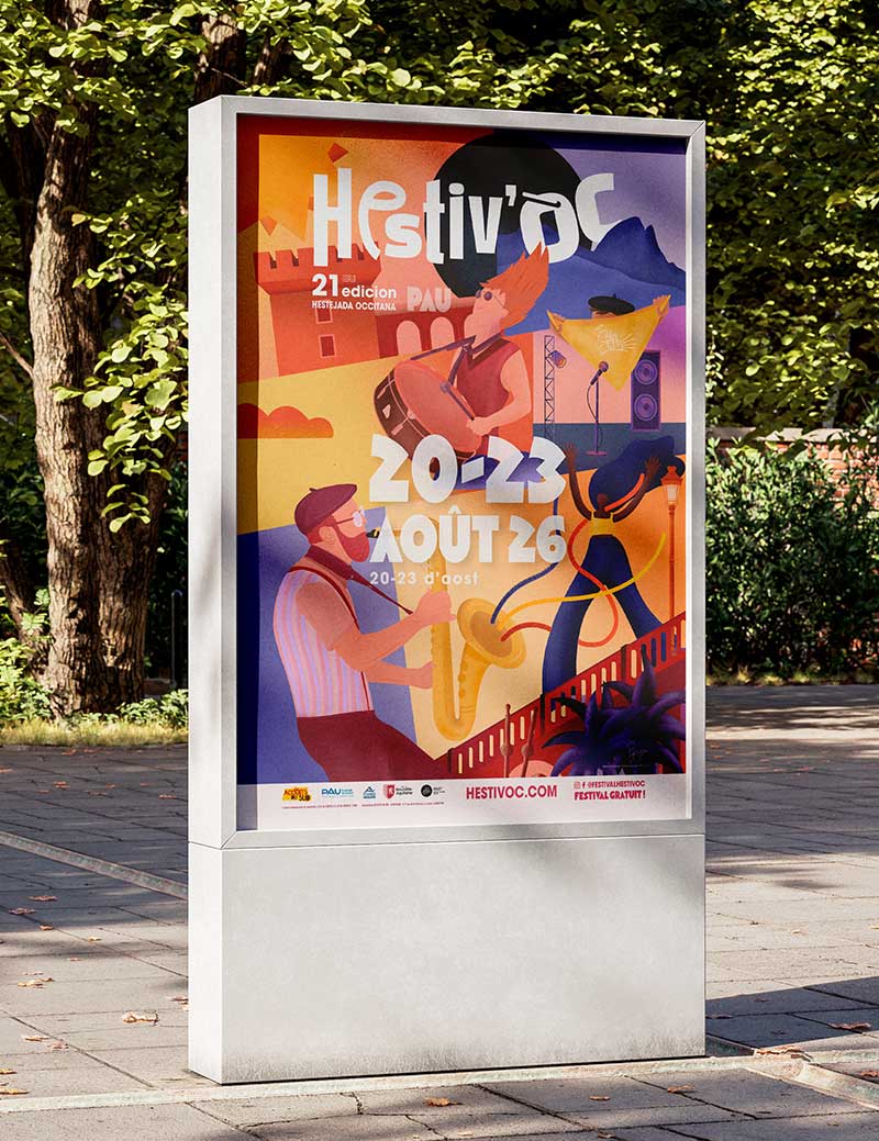 Affiche Festival Hestiv'Oc Pau Illustration Graphiste Artiste