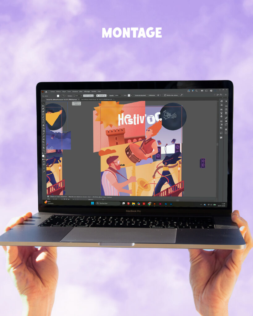 Affiche Festival Hestiv'Oc Pau Illustration Graphiste Artiste Montage