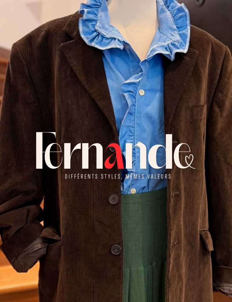 Fernande Pau Concept Store Créateurs Locaux Identité visuelle Nouveau Logo Collaboration Atelier Collectif Agile Logo girly Coeur Rouge Glamour