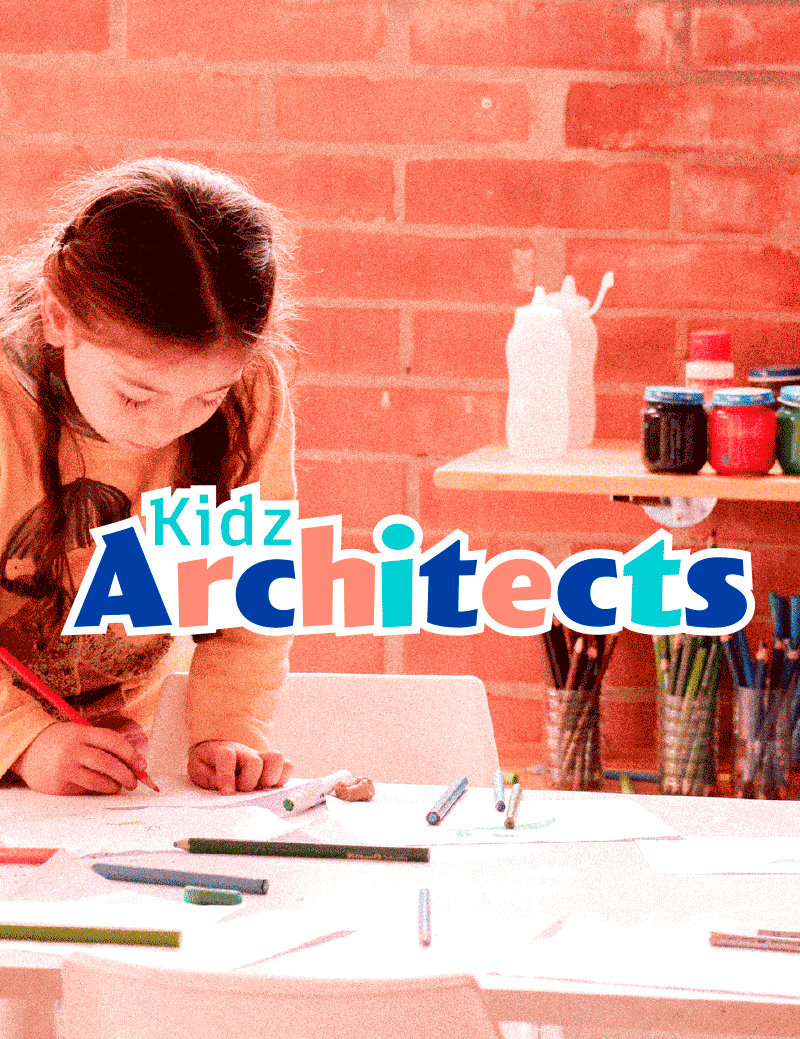 Nouveau logo Architecture enfant Coloré Crayon New York Soutien scolaire Identité visuelle Maquette